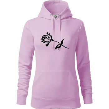 Dámská mikina Růže obrys - Mikina dámská Cape s kapucí - S ( Orchid )