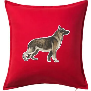 Polštář Německý ovčák - hnědý kreslený - Polštář 50x50 - 50x50 - Pouze potah ( Červená )