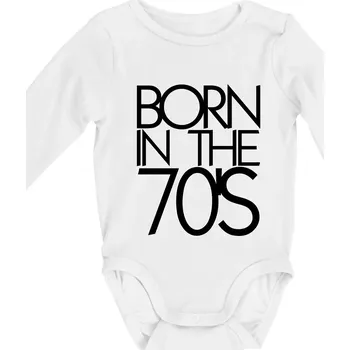 Born In The 70's - Body kojenecké s dlouhým rukávem - Dlouhý r. do 3 měs ( Bílá )