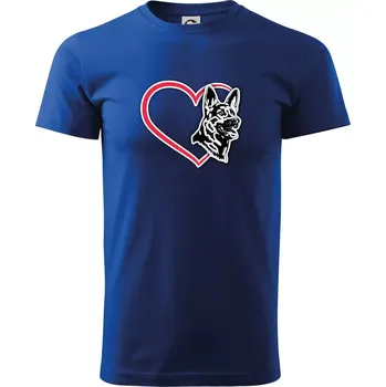 Německý ovčák v srdci - Klasické pánské triko vyšší gramáže - XS ( Královská modrá )