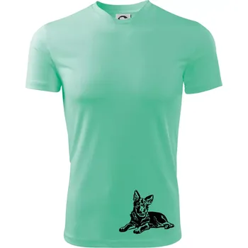 Německý ovčák - štěně - Dětské triko sportovní (dresovina) - 134 cm/8 let ( Mátová )