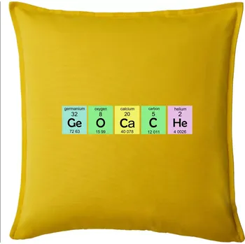 Polštář Geocache - periodická tabulka - Polštář 50x50 - 50x50 - Pouze potah ( Žlutá )