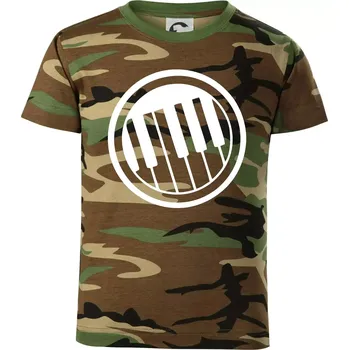Chlapecké tričko Piano kruh - Dětské maskáčové triko - 134 cm/8 let ( Hnědý maskáč )