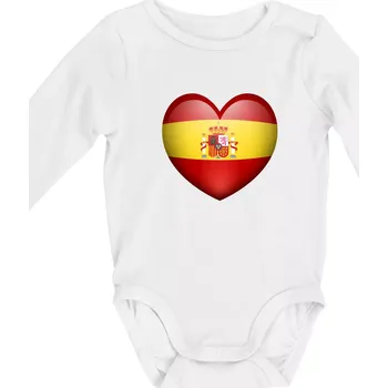 Srdce Španělsko - Body kojenecké s dlouhým rukávem - Dlouhý r. do 3 měs ( Bílá )