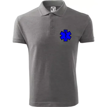 Pánská košile Hvězda samostatná - záchranář / rescue - Polokošile pánská Pique Polo 203 - 5XL ( Tmavě šedý melír )