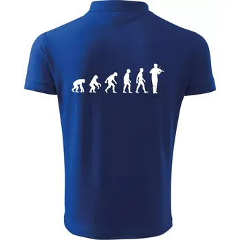 Pánská košile Evoluce houslista - Polokošile pánská Pique Polo 203 - S ( Královská modrá )