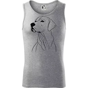 Labrador černá kresba - Tílko pánské Core - L ( Tmavě šedý melír )