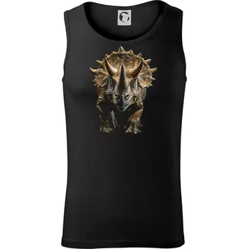 Triceratops ze předu černá fotka - Tílko pánské Core - 2XL ( Černá )