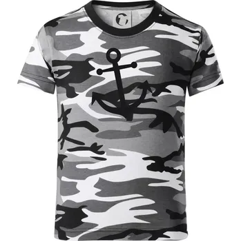 Chlapecké tričko Kotva - Dětské maskáčové triko - 146 cm/10 let ( Šedý maskáč )