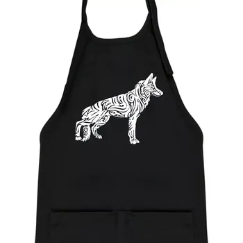 Kuchyňská zástěra Německý ovčák - tattoo - Dětská zástěra na vaření - Univerzální velikost ( Černá )