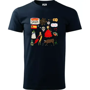 Pánské tričko Španělské ikony - Triko extra velké (5-8XL) - 7XL ( Námořní modrá (velmi tmavá - téměř černá) )