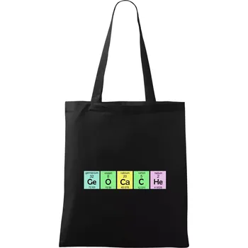 Nákupní taška Geocache - periodická tabulka - Taška bavlněná - 42 x 38 cm ( Černá )