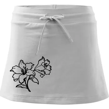 Dámská sukně Lilie černobílá - Sportovní sukně - two in one - XL ( Bílá )