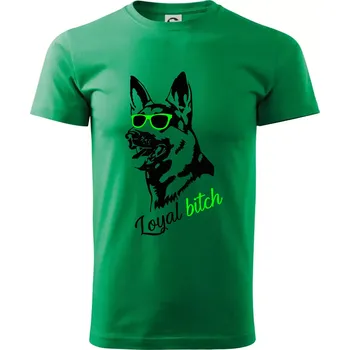 Německý ovčák - loyal bitch - Klasické pánské triko vyšší gramáže - XS ( Středně zelená )