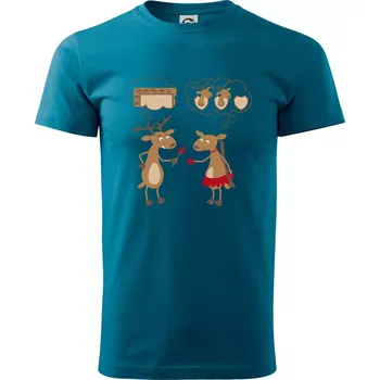 Pánské tričko Sobí láska (Hana-creative) - Klasické pánské triko vyšší gramáže - M ( Petrolejová )