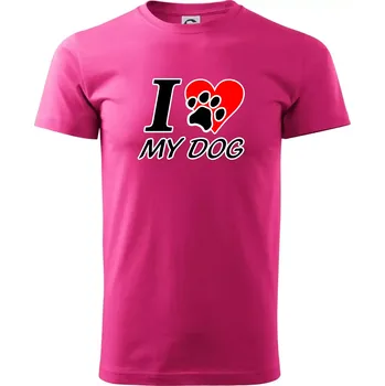Pánská móda I love my dog - nápis - Klasické pánské triko vyšší gramáže - 2XL ( Purpurová )