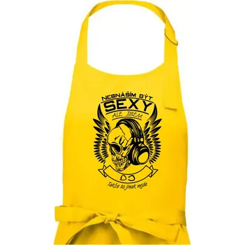 Kuchyňská zástěra Nesnáším být sexy ale jsem - DJ - Dámská zástěra na vaření - Univerzální velikost ( Žlutá )