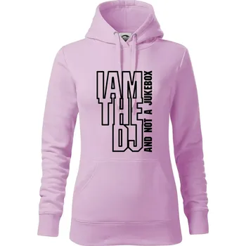 Dámská mikina Iam the dj and not a jukebox na výšku - Mikina dámská Cape s kapucí - S ( Orchid )