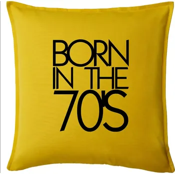 Polštář Born In The 70's - Polštář 50x50 - 50x50 - Pouze potah ( Žlutá )