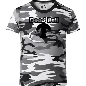 Chlapecké tričko Dead Bull obrys - Dětské maskáčové triko - 134 cm/8 let ( Šedý maskáč )