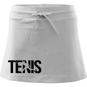 Dámská sukně Tenis nápis silueta - Sportovní sukně - two in one - XS ( Bílá )