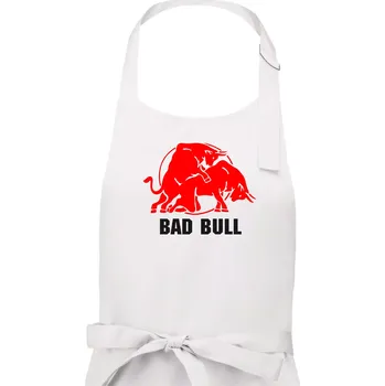 Kuchyňská zástěra Bad Bull - Pánská zástěra na vaření - Univerzální velikost ( Bílá )
