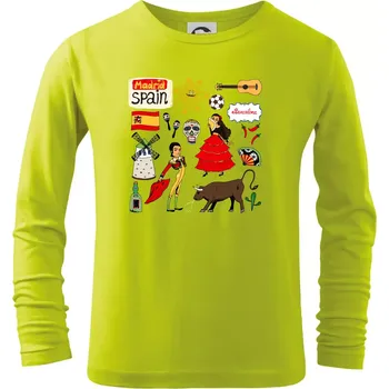 Španělské ikony - Triko dětské Long Sleeve - 158 cm/12 let ( Limetková )
