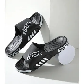 Dámské sandále Pánské pantofle z PVC na pláž a domů Barva: Černá, Velikost: 48-49