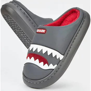 Dámské sandále Unisex domácí pantofle se žraločím motivem Barva: Šedá, Velikost: 36-37