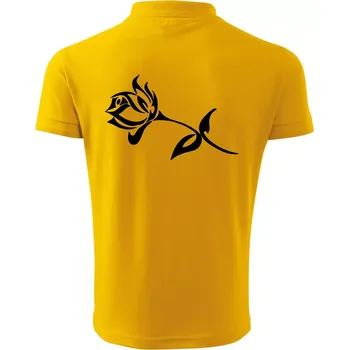 Pánská košile Růže obrys - Polokošile pánská Pique Polo 203 - 3XL ( Žlutá )