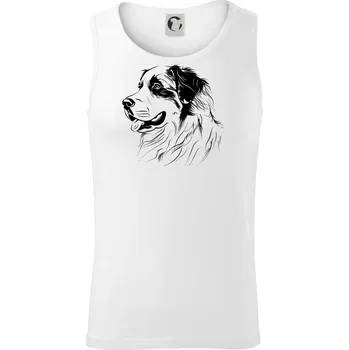 Bernský salašnický pes černá kresba - Tílko pánské Core - S ( Bílá )