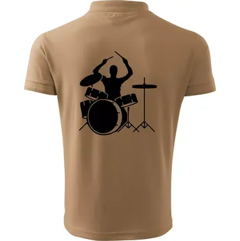 Pánská košile Bicí bubeník - Polokošile pánská Pique Polo 203 - 4XL ( Písková )