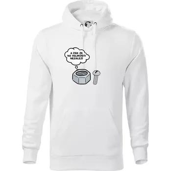 Pánská mikina A pak že na velikosti nezáleží - Mikina pánská Cape s kapucí - 5XL ( Bílá )