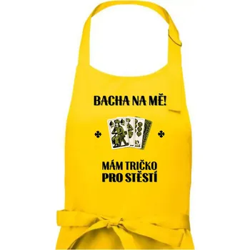 Kuchyňská zástěra Tričko pro štěstí - Prší - Pánská zástěra na vaření - Univerzální velikost ( Žlutá )