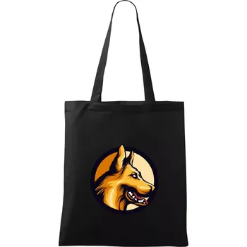 Německý ovčák - v kruhu - Taška bavlněná - 42 x 38 cm ( Černá )