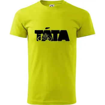 Táta nápis - motorka enduro - Klasické pánské triko vyšší gramáže - 2XL ( Limetková )
