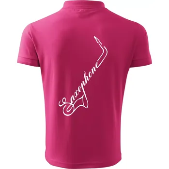 Pánská košile Saxophone nápis - Polokošile pánská Pique Polo 203 - S ( Purpurová )