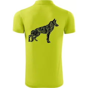 Pánská košile Německý ovčák - tattoo - Polokošile Victory sportovní (dresovina) - M ( Limetková )