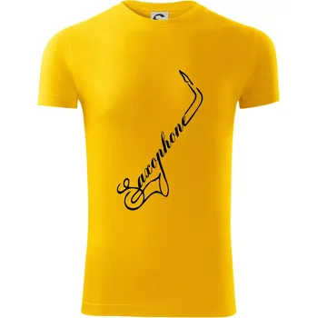 Pánské oblečení Saxophone nápis - Viper FIT - Pánské zůžené tričko - M ( Žlutá )