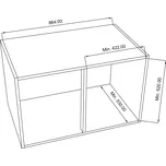 Cemux CORNER FRONT Style s tlumením antracit Šířka skříňky: 900 mm, Min. šířka otvoru: 422 mm