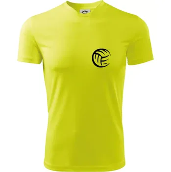 Chlapecké tričko Volejbal míč prso - Dětské triko sportovní (dresovina) - 122 cm/6 let ( Neonově žlutá )