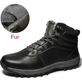 Pánská obuv Kožené zimní kotníkové boty s kožíškem Velikost: 40, Barva (Varianta): 01 Black Fur