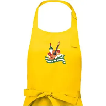 Kuchyňská zástěra Andalucia kytara a stuha - Pánská zástěra na vaření - Univerzální velikost ( Žlutá )