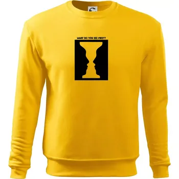 Pánská mikina What do you see first? Pohár - Obličeje - Mikina Essential pánská - 3XL ( Žlutá )