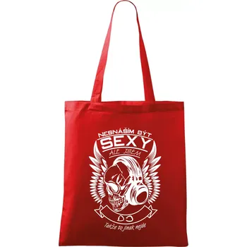 Nákupní taška Nesnáším být sexy ale jsem - DJ - Taška bavlněná - 42 x 38 cm ( Červená )