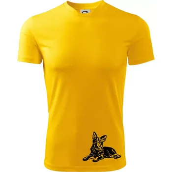 Chlapecké tričko Německý ovčák - štěně - Dětské triko sportovní (dresovina) - 158 cm/12 let ( Žlutá )