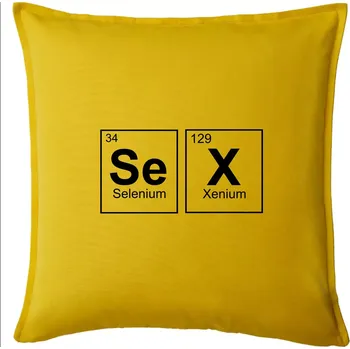 Polštář SEX- periodická tabulka - Polštář 50x50 - 50x50 - Pouze potah ( Žlutá )