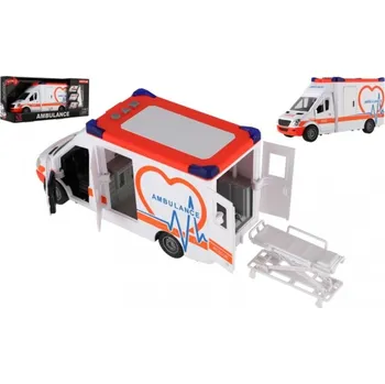 Dětské zboží Teddies Auto ambulance na setrvačník - 28 cm - s lehátkem - se světlem se zvukem