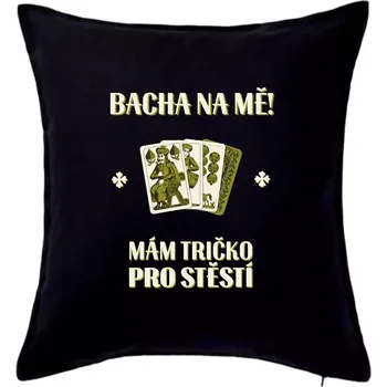 Polštář Tričko pro štěstí - Prší - Polštář 50x50 - 50x50 - Pouze potah ( Černá )