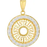 Zlatý přívěsek Aureos kruh ze žlutého zlata s Brilliance Zirconia